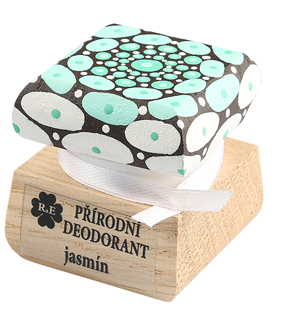 Prírodný krémový dezodorant Jazmín s ručne maľovaným viečkom - mandala 15 ml