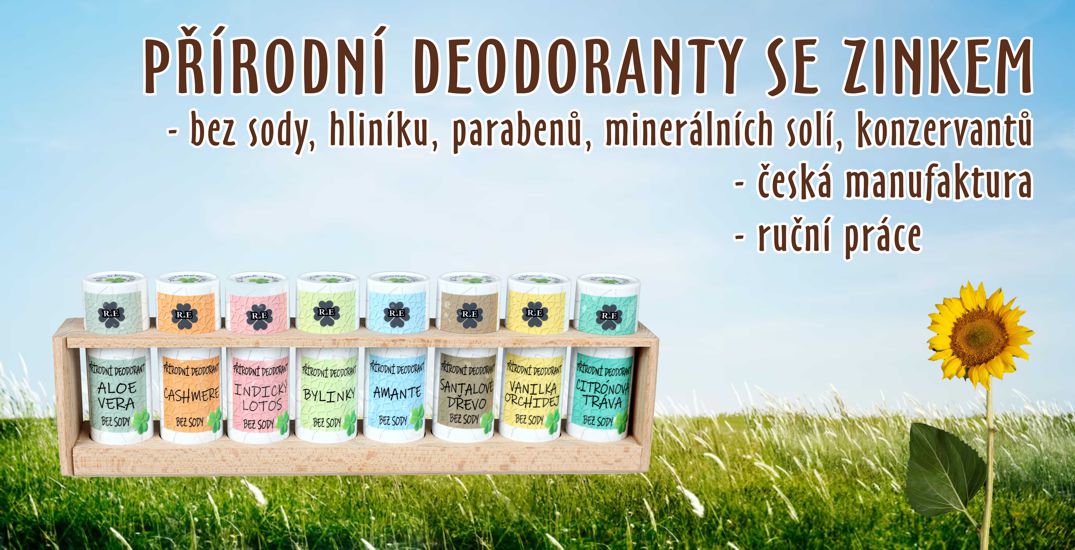 Přírodní deodoranty se zinkem